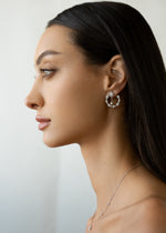 Load image into Gallery viewer, Celestial Swirl Hoop Earrings
