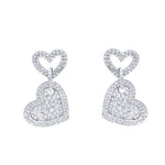 Load image into Gallery viewer, Linked-hearts earrings (Full Diamonds)