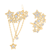 Starburst Mismatch Cuff Earrings