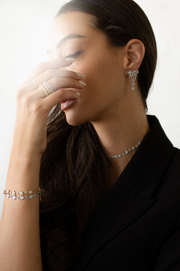Starburst Mismatch Cuff Earrings