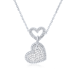 Load image into Gallery viewer, Linked-Hearts Necklace (Full diamonds)