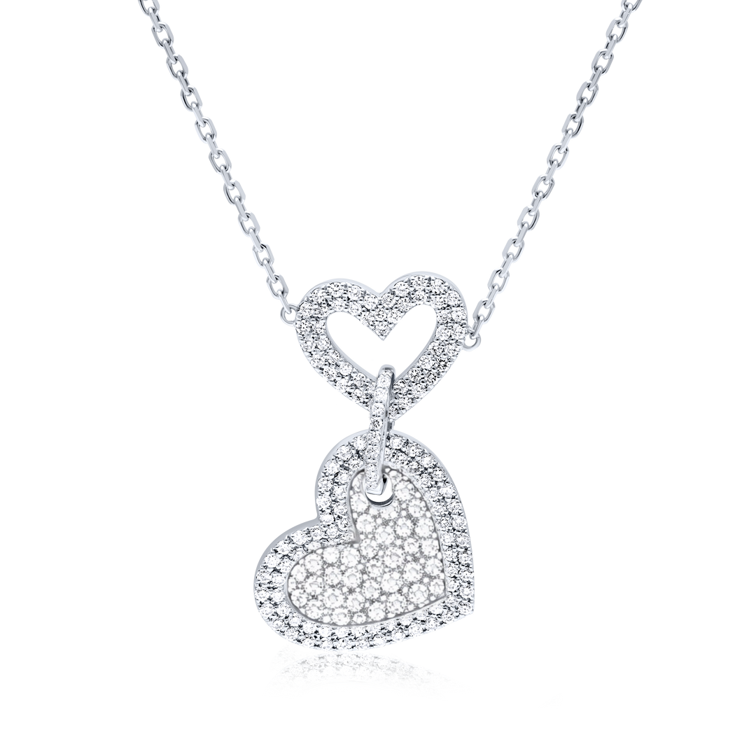Linked-Hearts Necklace (Full diamonds)