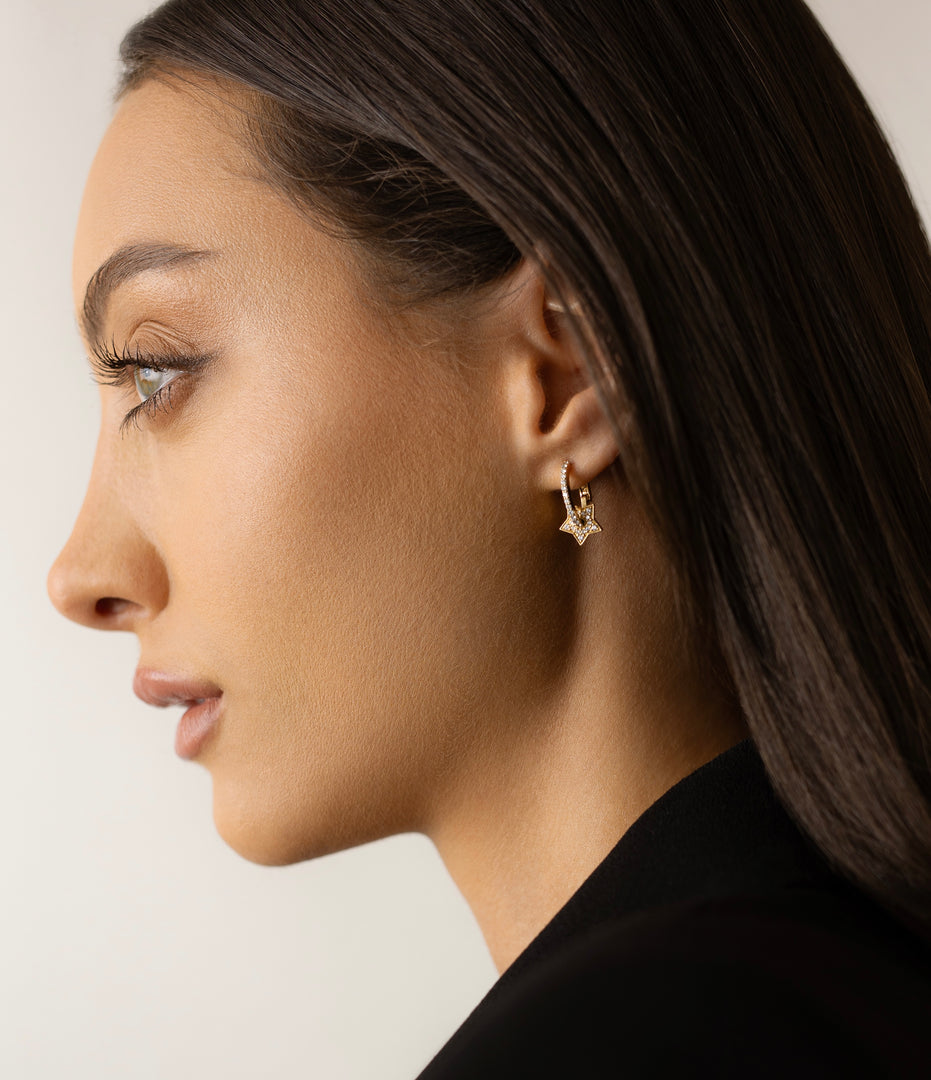 Celestial Swirl Huggie Earrings