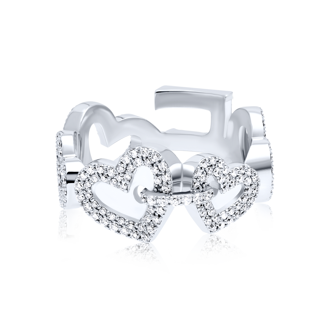 Linked-Hearts Ring