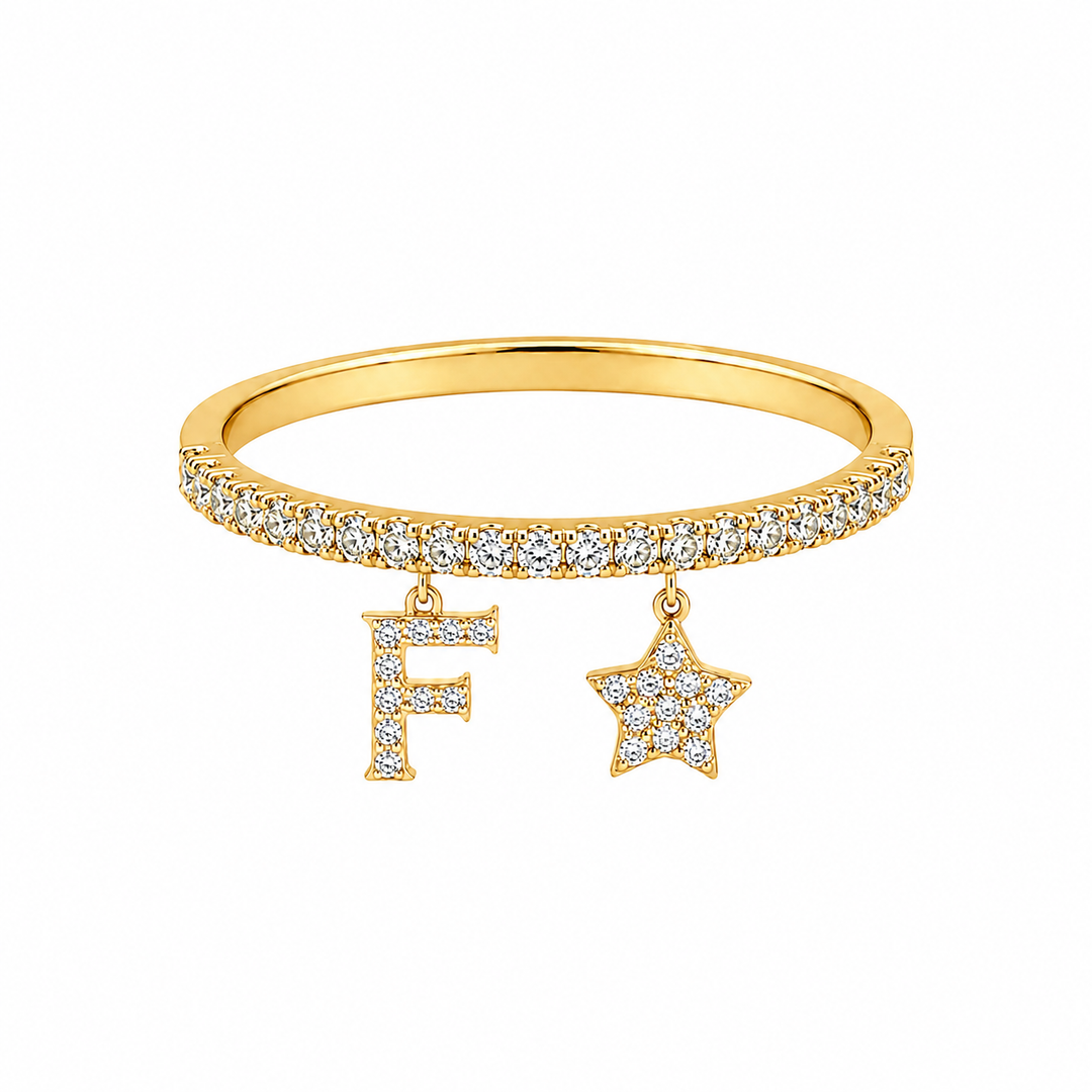 Initial Drop Ring (2 letters)