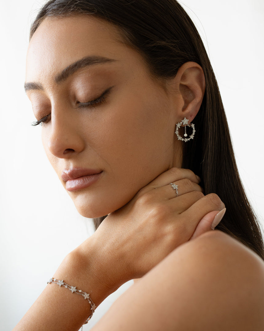 Celestial Swirl Hoop Earrings